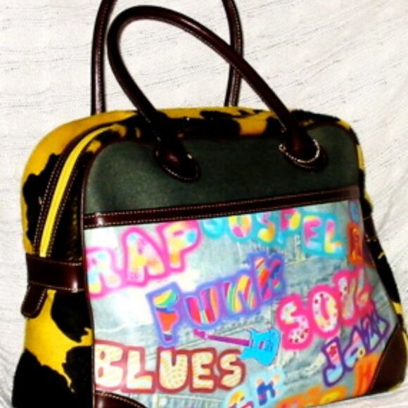 VINTAGE FRED SEGAL GRAFFITI ART MULTIMEDIA MUSIC PEACE LOVE THEME BOWLING BAG - Picture 3 of 14
